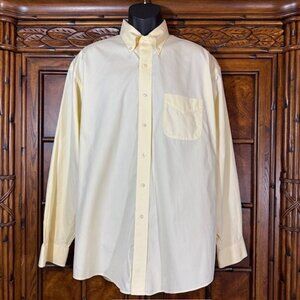 Jos. A. Bank Traveler Pale Yellow 100% Cotton Button Down Shirt